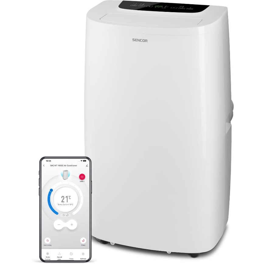 Sencor - Pametna mobilna klimatska naprava 3v1, vključno s celotno dodatno opremo 1700W/230V 16000 BTU Wi-Fi + Daljinski upravljalnik