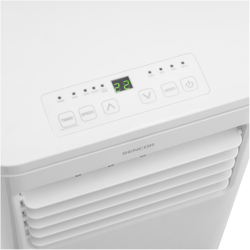 Sencor - Pametna mobilna klimatska naprava 3v1, vključno s celotno dodatno opremo 760W/230V 7000BTU Wi-Fi + Daljinski upravljalnik