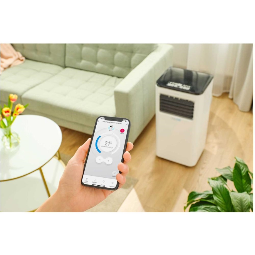 Sencor - Pametna mobilna klimatska naprava 3v1, vključno s celotno dodatno opremo 805W/230V 8000 BTU Wi-Fi + Daljinski upravljalnik