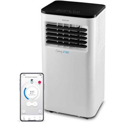 Sencor - Pametna mobilna klimatska naprava 3v1, vključno s celotno dodatno opremo 805W/230V 8000 BTU Wi-Fi + Daljinski upravljalnik