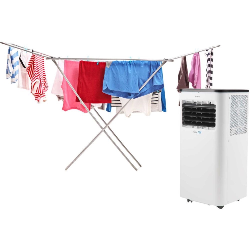 Sencor - Pametna mobilna klimatska naprava 3v1, vključno s celotno dodatno opremo 805W/230V 8000 BTU Wi-Fi + Daljinski upravljalnik