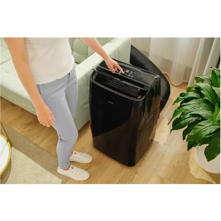 Sencor - Pametna mobilna klimatska naprava 4v1 including complete dodatki 900W/230V 9000 BTU Wi-Fi črna + Daljinski upravljalnik