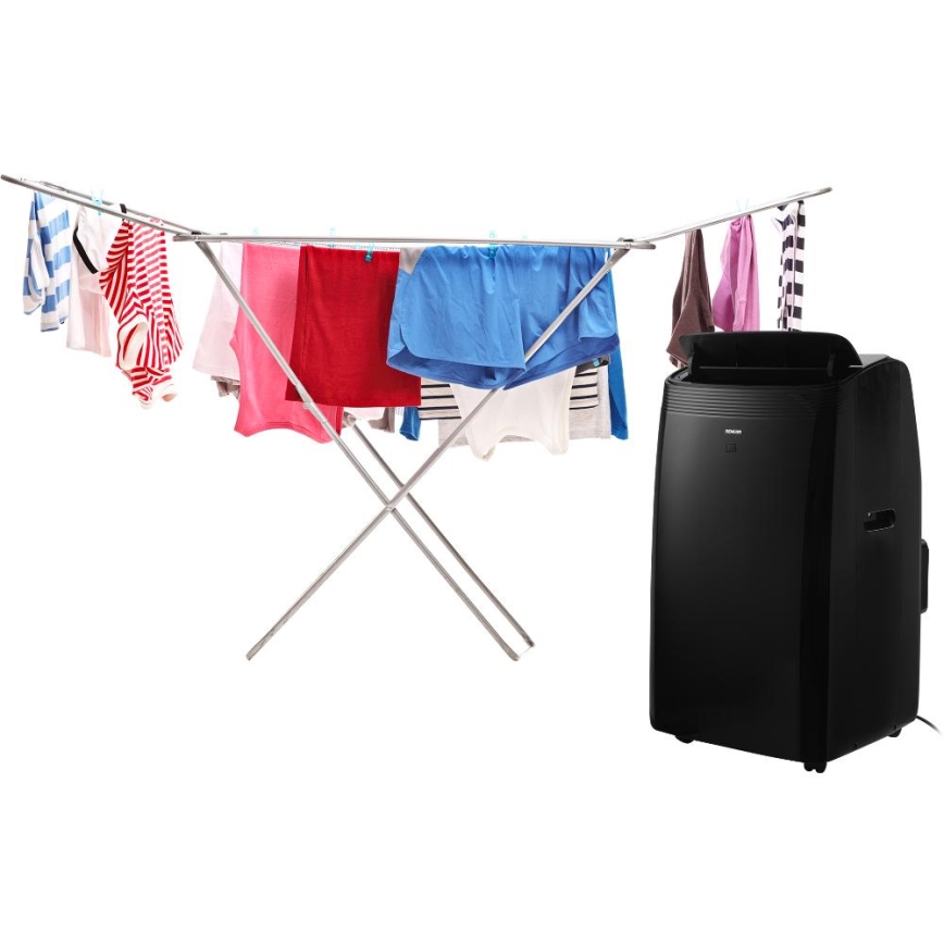 Sencor - Pametna mobilna klimatska naprava 4v1 including complete dodatki 900W/230V 9000 BTU Wi-Fi črna + Daljinski upravljalnik