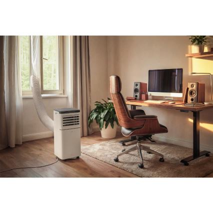 Sencor - Pametna prenosna klimatska naprava 3 v 1, vključno z vsemi potrebnimi dodatki, 760 W/230 V, 7000 BTU, Wi‑Fi, bela + daljinski upravljalnik