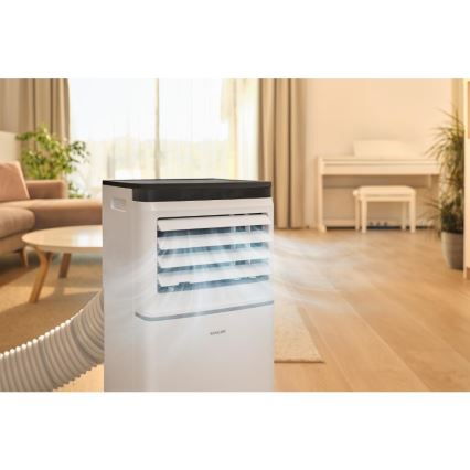 Sencor - Pametna prenosna klimatska naprava 3 v 1, vključno z vsemi potrebnimi dodatki, 760 W/230 V, 7000 BTU, Wi‑Fi, bela + daljinski upravljalnik