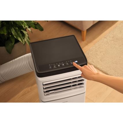 Sencor - Pametna prenosna klimatska naprava 3 v 1, vključno z vsemi potrebnimi dodatki, 760 W/230 V, 7000 BTU, Wi‑Fi, bela + daljinski upravljalnik
