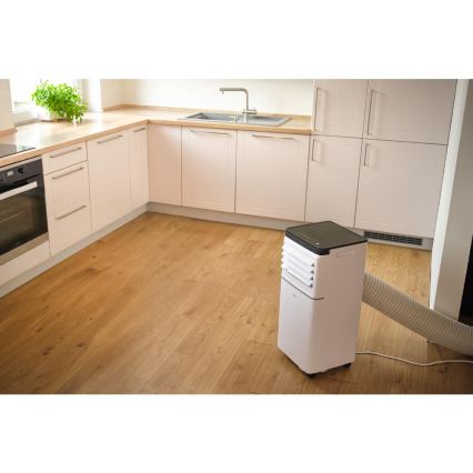 Sencor - Pametna prenosna klimatska naprava 3 v 1, vključno z vsemi potrebnimi dodatki, 760 W/230 V, 7000 BTU, Wi‑Fi, bela + daljinski upravljalnik