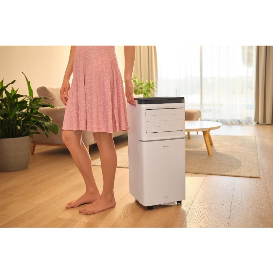 Sencor - Pametna prenosna klimatska naprava 3 v 1, vključno z vsemi potrebnimi dodatki, 760 W/230 V, 7000 BTU, Wi‑Fi, bela + daljinski upravljalnik