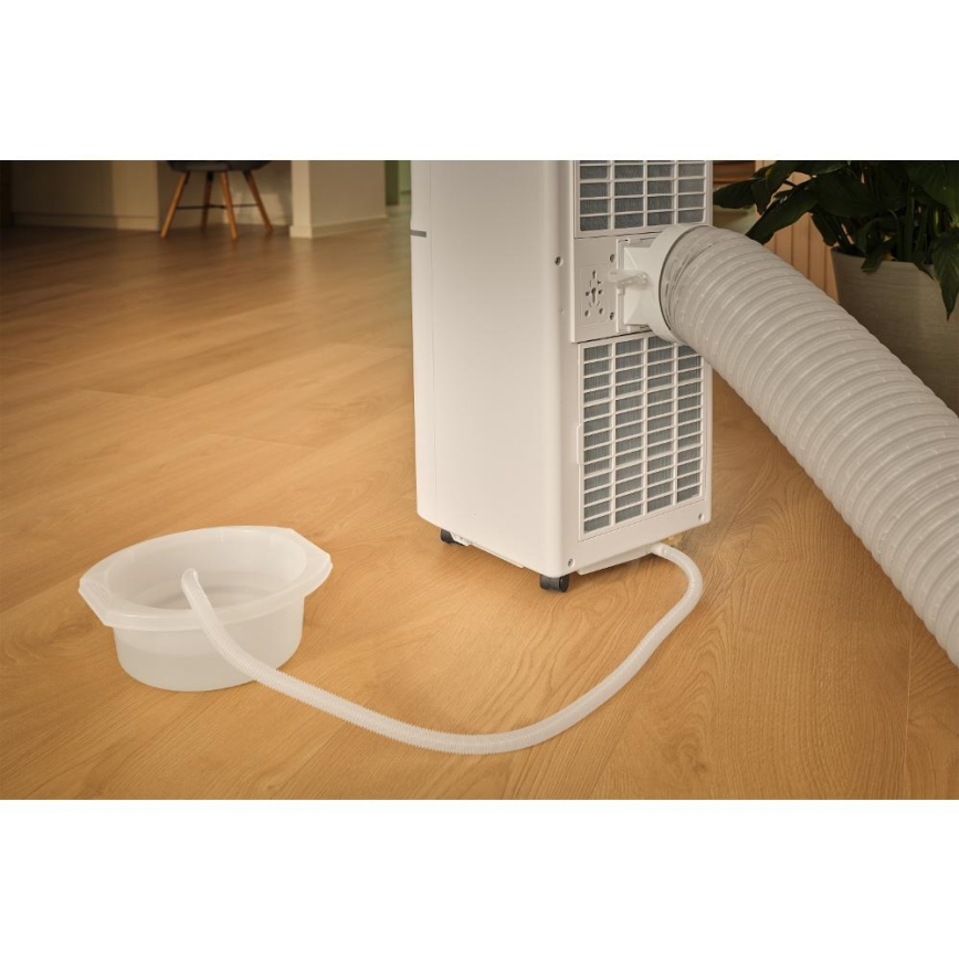Sencor - Pametna prenosna klimatska naprava 3 v 1, vključno z vsemi potrebnimi dodatki, 760 W/230 V, 7000 BTU, Wi‑Fi, bela + daljinski upravljalnik