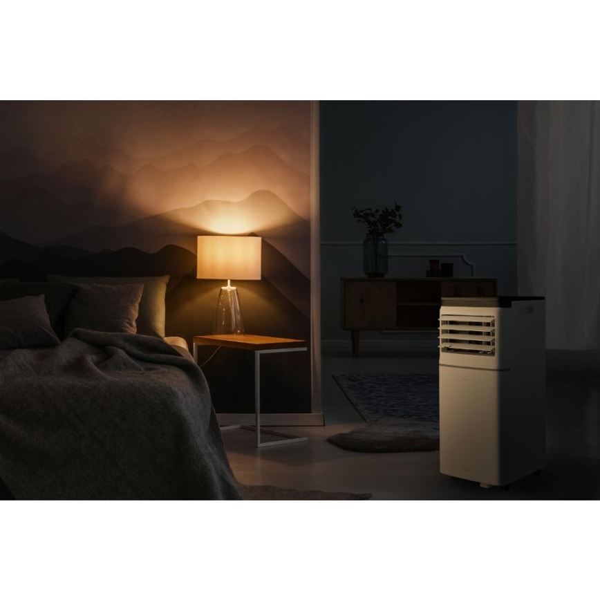 Sencor - Pametna prenosna klimatska naprava 3 v 1, vključno z vsemi potrebnimi dodatki, 760 W/230 V, 7000 BTU, Wi‑Fi, bela + daljinski upravljalnik