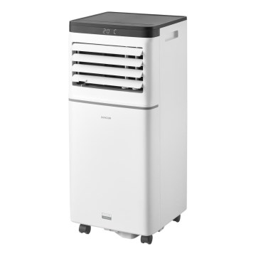 Sencor - Pametna prenosna klimatska naprava 3 v 1 z vso pripadajočo opremo, 1020 W/230 V, 10 000 BTU, Wi-Fi, bela + daljinski upravljalnik