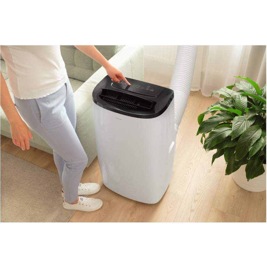 Sencor - Pametna prenosna klimatska naprava 4 v 1 vključno s celotno opremo 1700W/230V 12000 BTU Wi-Fi bela + daljinski upravljalnik