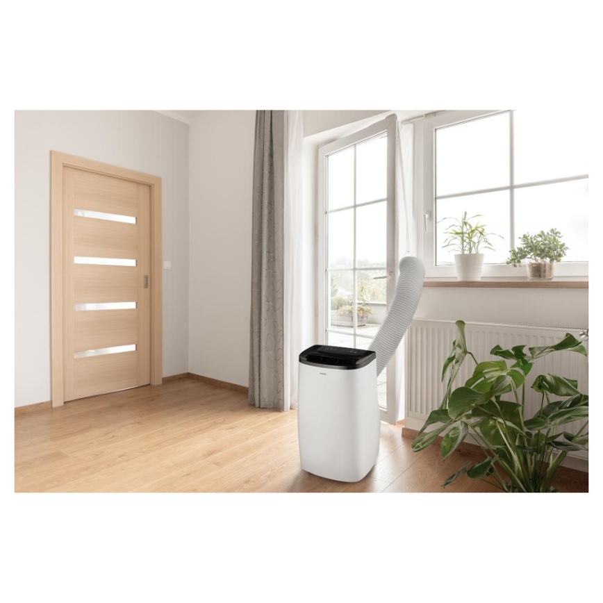 Sencor - Pametna prenosna klimatska naprava 4 v 1 vključno s celotno opremo 1700W/230V 12000 BTU Wi-Fi bela + daljinski upravljalnik