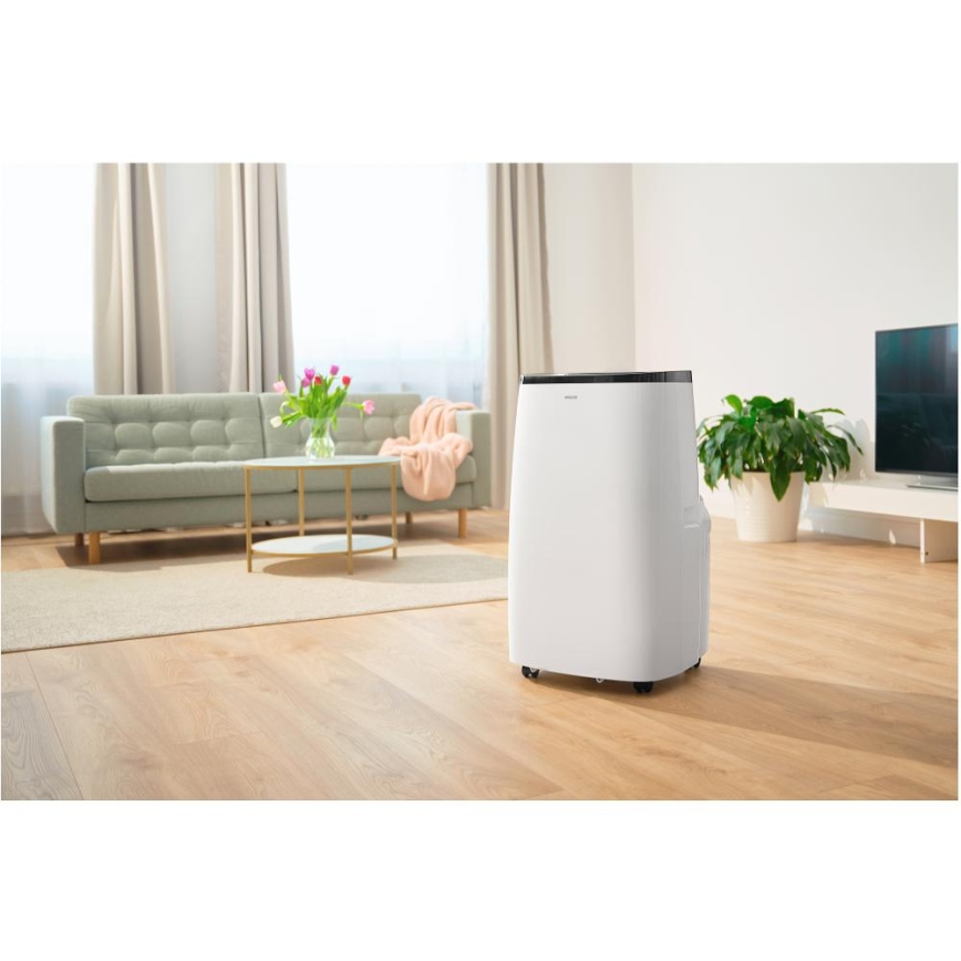 Sencor - Pametna prenosna klimatska naprava 4 v 1 vključno s celotno opremo 1700W/230V 12000 BTU Wi-Fi bela + daljinski upravljalnik