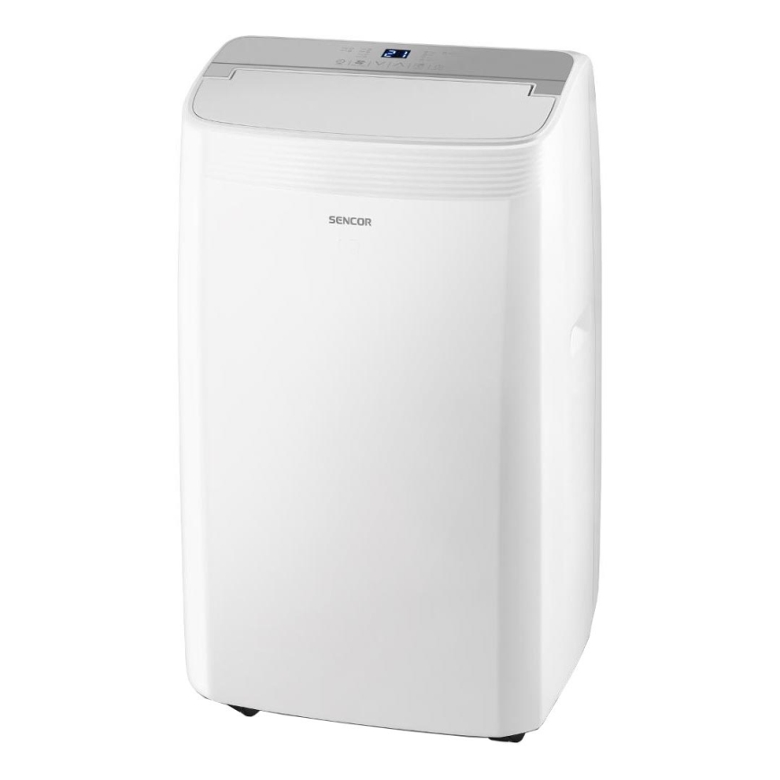 Sencor - Pametna prenosna klimatska naprava 5 v 1 vključno s celotnim priborom, 733 W/230 V, 9000 BTU, Wi‑Fi, bela + daljinski upravljalnik