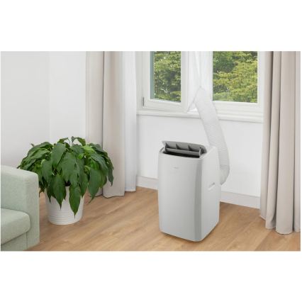 Sencor - Pametna prenosna klimatska naprava 5 v 1 vključno s celotnim priborom, 733 W/230 V, 9000 BTU, Wi‑Fi, bela + daljinski upravljalnik