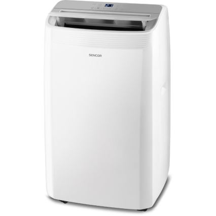 Sencor - Pametna prenosna klimatska naprava 5 v 1 vključno s celotnim priborom, 733 W/230 V, 9000 BTU, Wi‑Fi, bela + daljinski upravljalnik