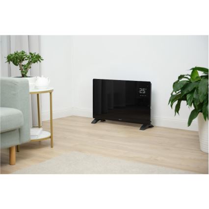 Sencor - Pametni električni konvektor/grelec 2000 W/230 V IP24 Wi‑Fi črna + daljinski upravljalnik