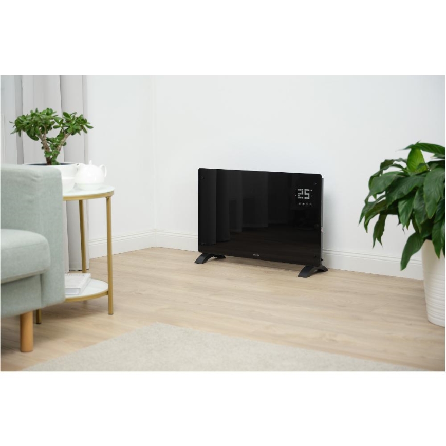 Sencor - Pametni električni konvektor/grelec 2000 W/230 V IP24 Wi‑Fi črna + daljinski upravljalnik