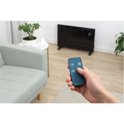 Sencor - Pametni električni konvektor/grelec 2000 W/230 V IP24 Wi‑Fi črna + daljinski upravljalnik