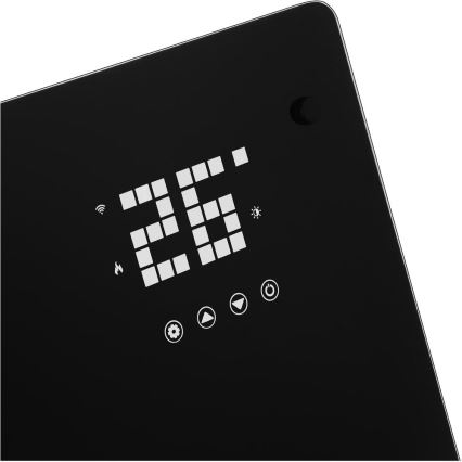 Sencor - Pametni električni konvektor/grelec 2000 W/230 V IP24 Wi‑Fi črna + daljinski upravljalnik