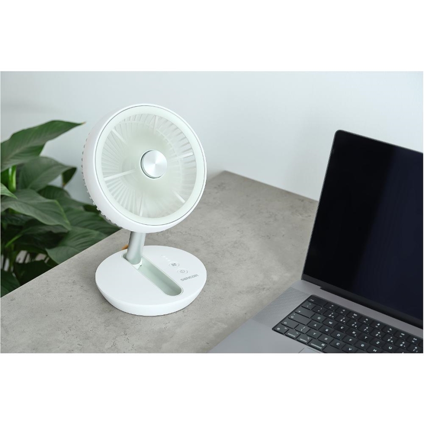 Sencor - Polnilni namizni ventilator 5W/5V 4000 mAh bel