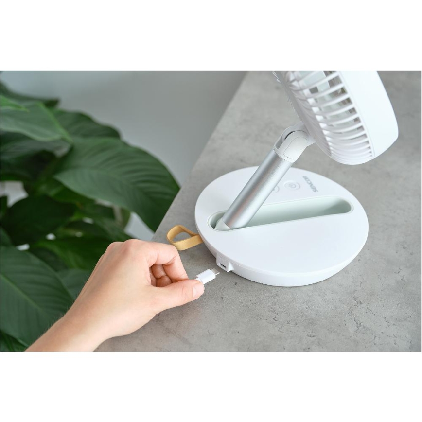 Sencor - Polnilni namizni ventilator 5W/5V 4000 mAh bel