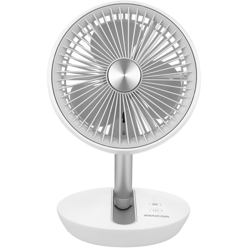 Sencor - Polnilni namizni ventilator 5W/5V 4000 mAh bel