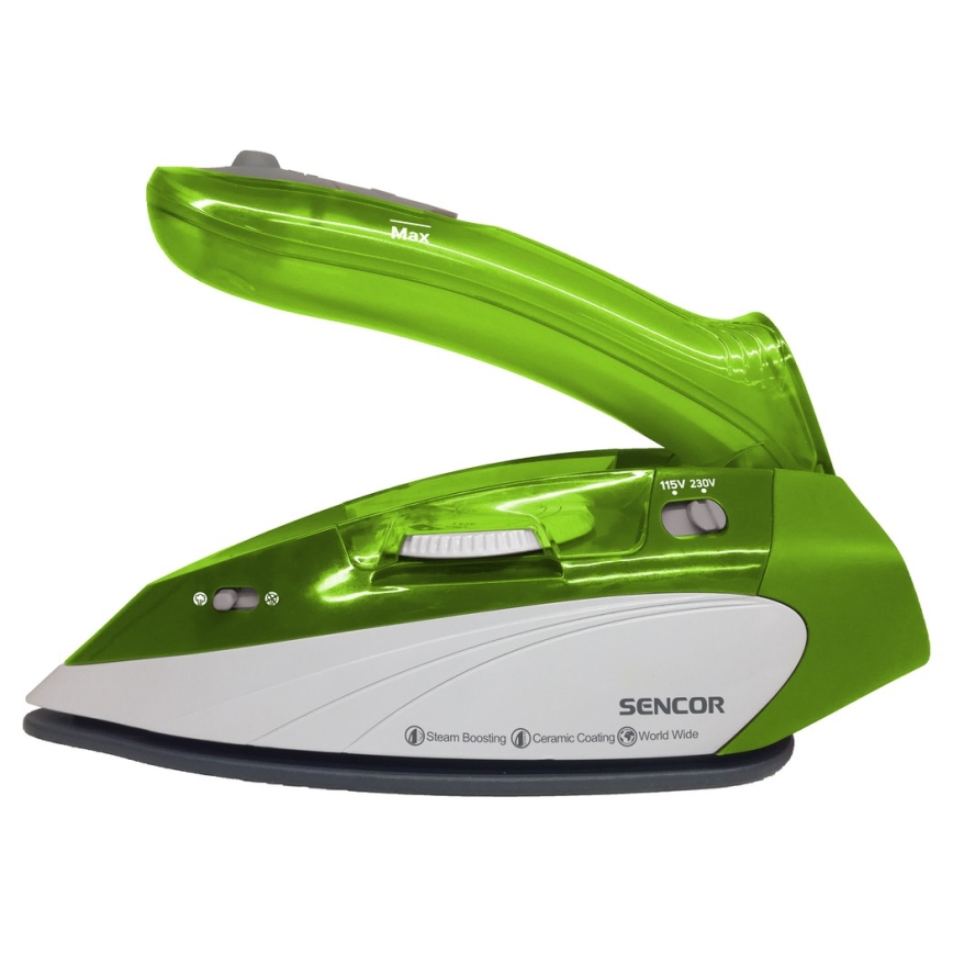 Sencor - Potovalni parni likalnik 1100W/115V/230V zelen