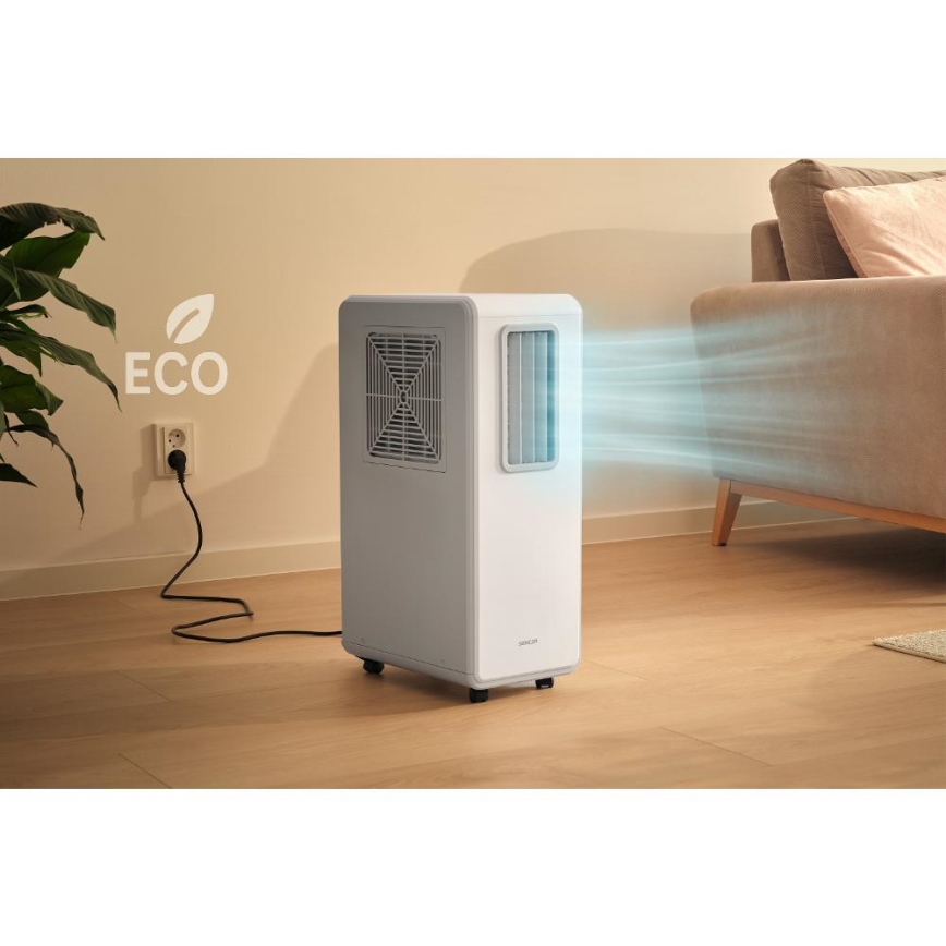 Sencor - Prenosna klimatska naprava 4 v 1 200W/230V 1800 BTU bela + daljinski upravljalnik
