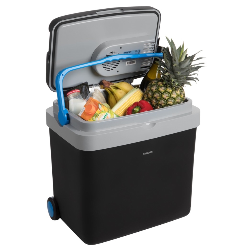 Sencor - Prenosni avto hladilnik 33 l 60W/12V/230V črn