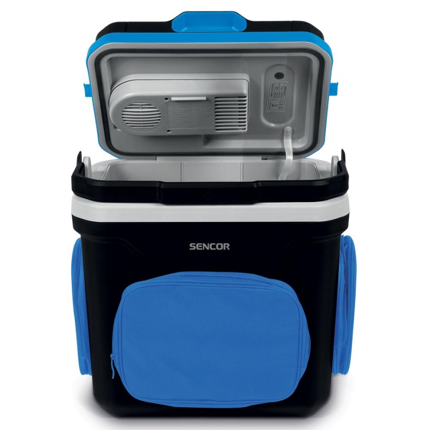 Sencor - Prenosni avtomobilski hladilnik 24 l 60W/12V/230V črno/modri