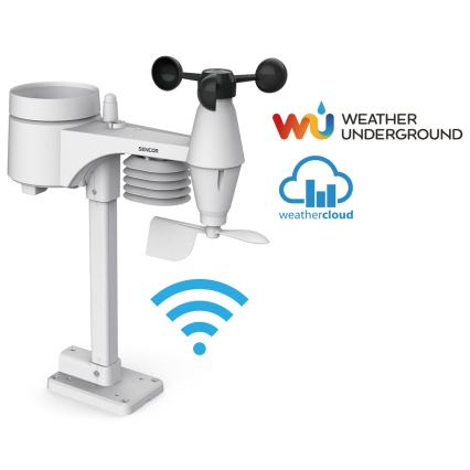 Sencor - Profesionalna vremenska postaja z barvitim LCD zaslonom 1xCR2032 + 3xAA Wi-Fi
