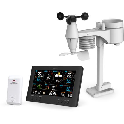 Sencor - Profesionalna vremenska postaja z barvitim LCD zaslonom 5V/1xCR2032 + 3xAA Wi-Fi