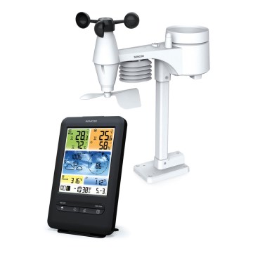 Sencor - Profesionalna vremenska postaja z barvnim LCD zaslonom 1xCR2032 + 3xAA Wi-Fi