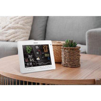 Sencor - Profesionalna vremenska postaja z barvnim LCD zaslonom 1xCR2032 Wi-Fi Tuya
