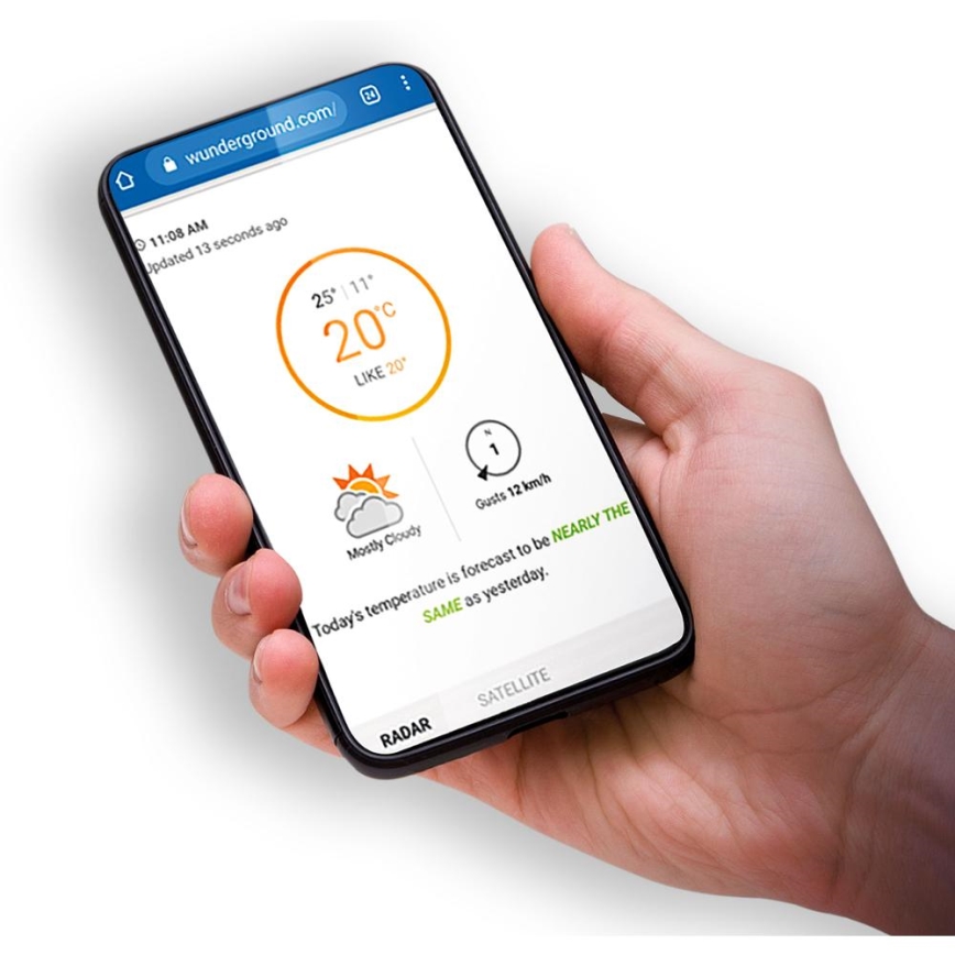 Sencor - Profesionalna vremenska postaja z barvitim LCD zaslonom in budilka 5V/1xCR2032 + 3xAA Wi-Fi