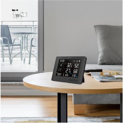 Sencor - Profesionalna vremenska postaja z barvnim LCD-zaslonom in budilko 5V/1xCR2032 + 3xAA Wi-Fi