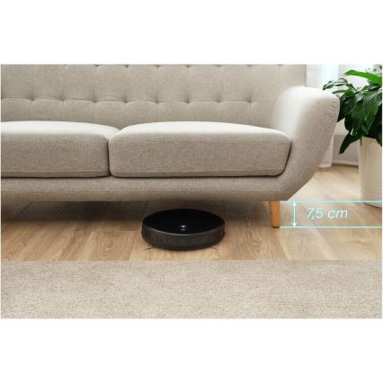 Sencor - Robotski sesalnik z mopom 2 v 1 16 W/2600 mAh Wi-Fi črna + daljinski upravljalnik