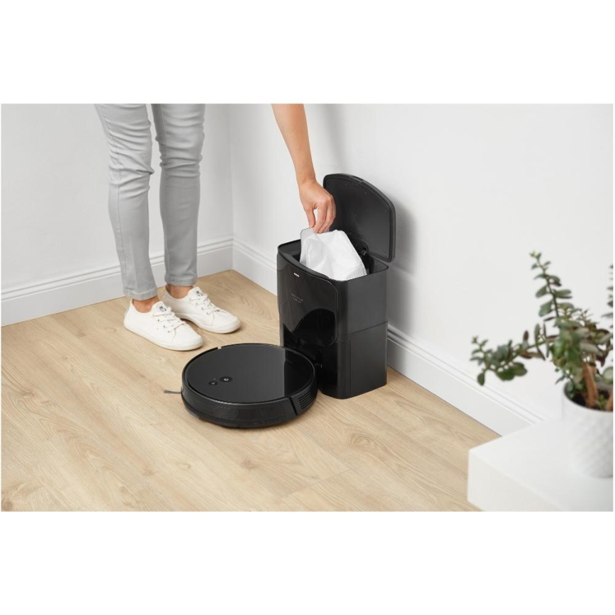 Sencor - Robotski sesalnik z mopom 2 v 1 16 W/2600 mAh Wi-Fi črna + daljinski upravljalnik