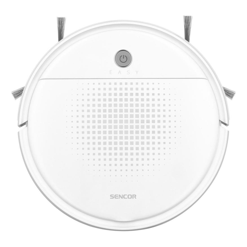 Sencor - Robotski sesalnik z mopom 2v1 18W/1500 mAh bela + Daljinski upravljalnik