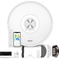 Sencor - Robotski sesalnik z mopom 2v1 50W/5000 mAh Wi-Fi bela + daljinski upravljalnik