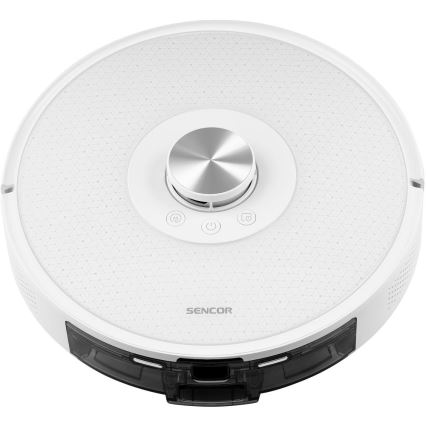Sencor - Robotski sesalnik z mopom 2v1 50W/5000 mAh Wi-Fi bela + daljinski upravljalnik