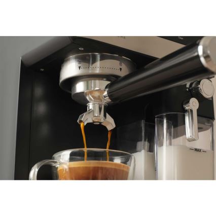 Sencor - Ročni espresso aparat 1350W/230V črna/mat krom