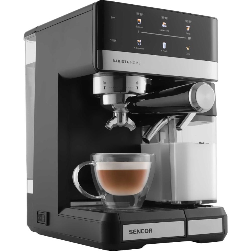 Sencor - Ročni espresso aparat 1350W/230V črna/mat krom