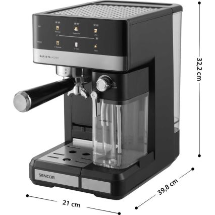 Sencor - Ročni espresso aparat 1350W/230V črna/mat krom