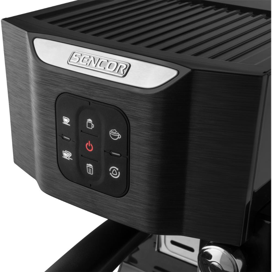 Sencor - Ročni espresso kavni aparat 1450W/230V črna/matni krom