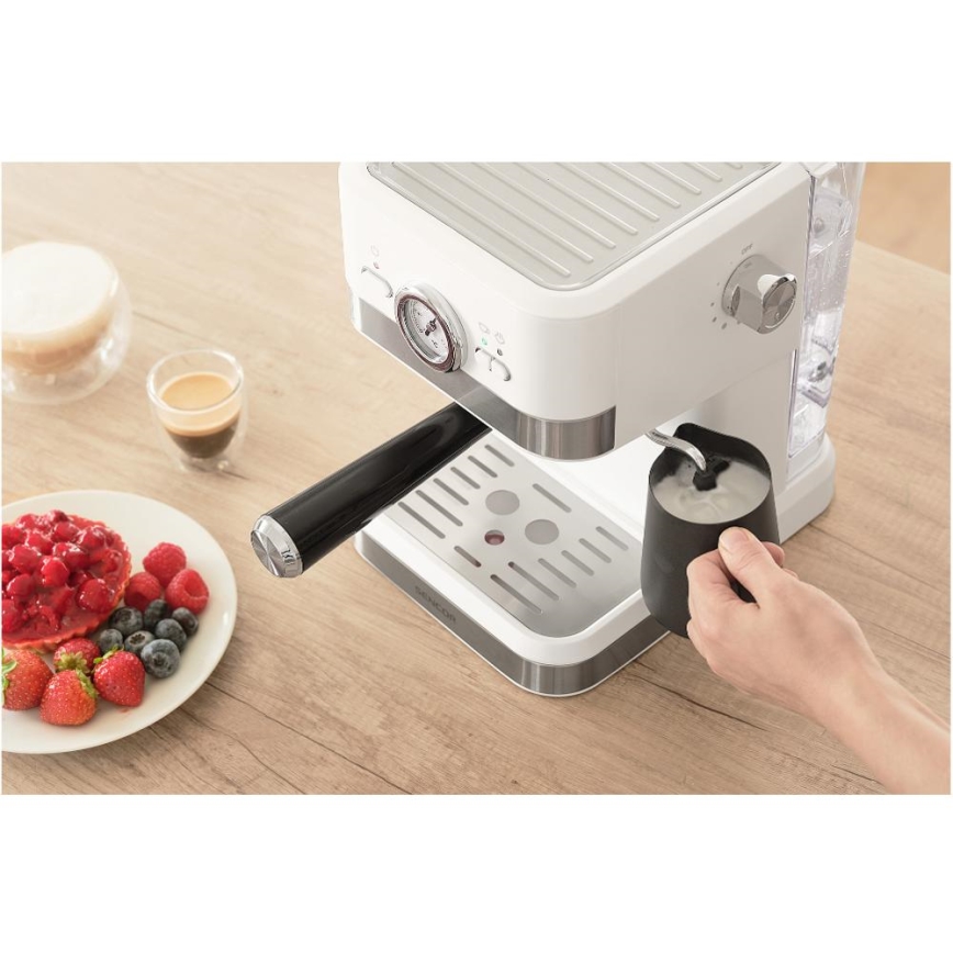 Sencor - Ročni kavni aparat za espresso 1050W/230V bela/mat krom