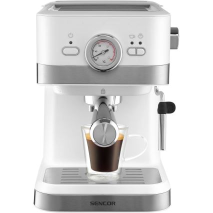 Sencor - Ročni kavni aparat za espresso 1050W/230V bela/mat krom