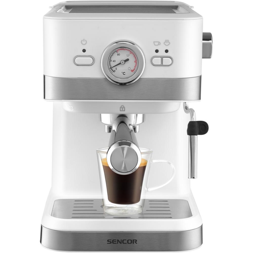 Sencor - Ročni kavni aparat za espresso 1050W/230V bela/mat krom